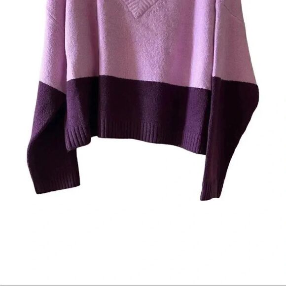 Nordstrom Knit Crop V-Neck Sweater Color Block BP Wildfang Size 1X - Picture 11 of 13